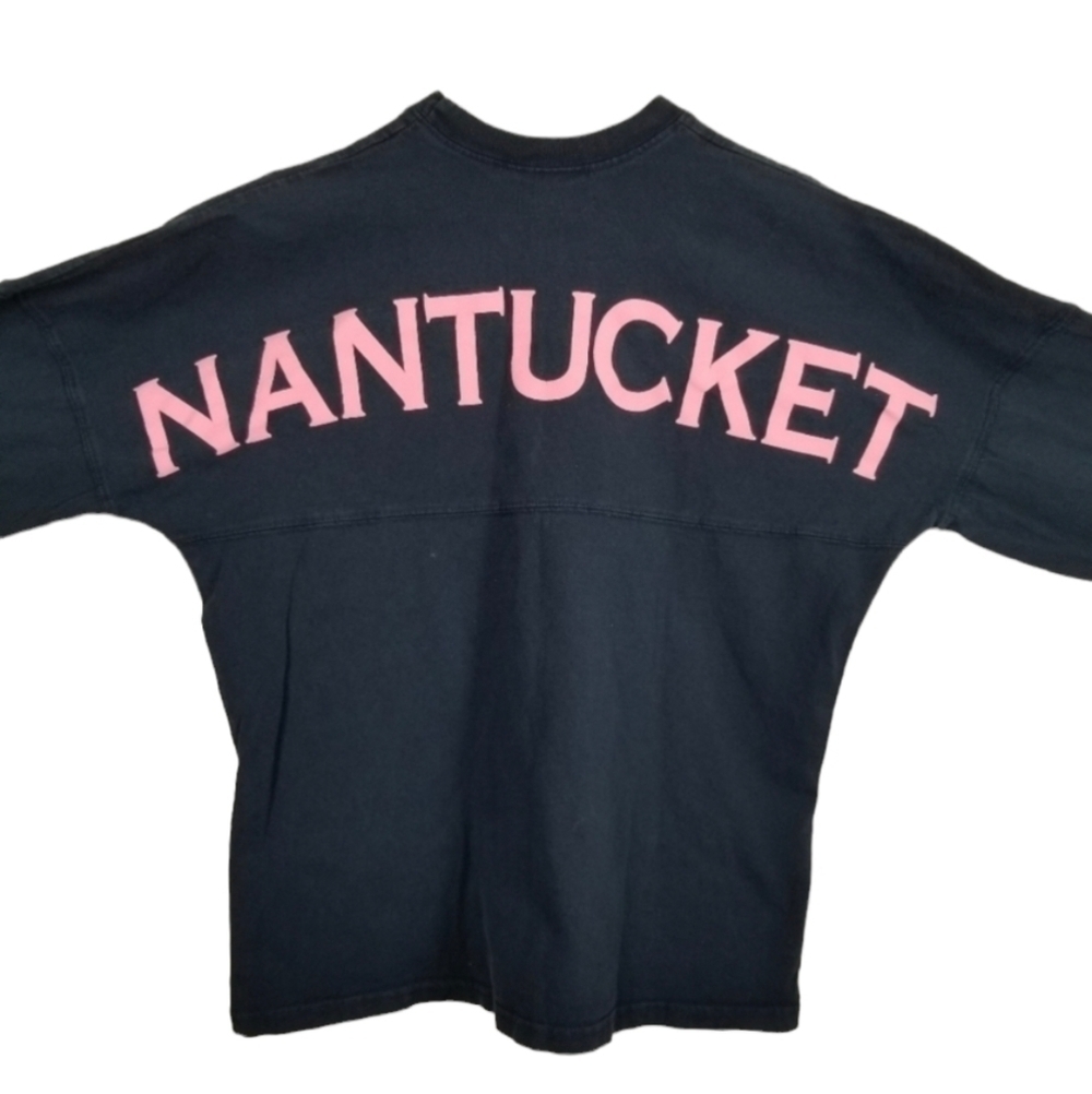 Nantucket Spirit Shirt Oversized Adult Small Dark Blue Long Sleeve T Shirt Text
